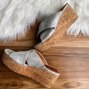 Halogen Elena Platform Wedge Sandal Silver